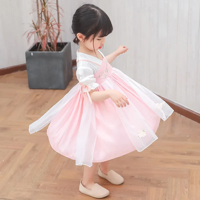 Size90-130 элегантное платье для маленьких девочек топ одежда Летний костюм с