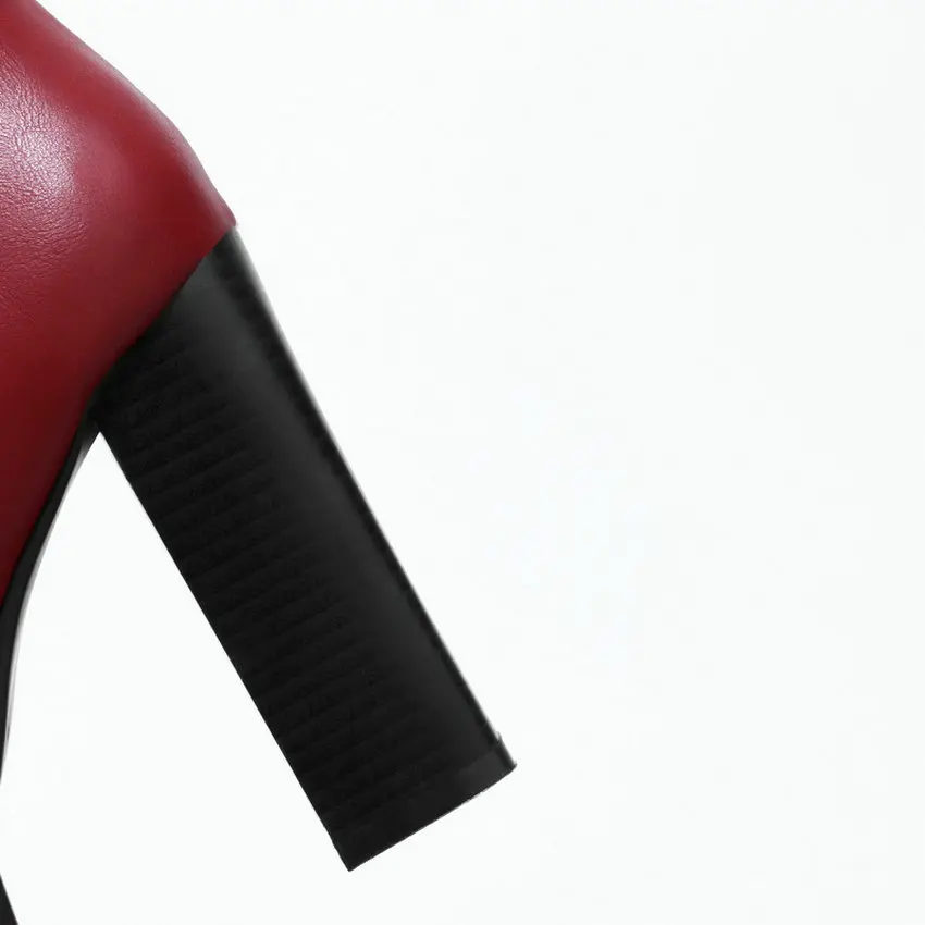 Женские мотоциклетные ботинки VINLLE черные ботильоны на среднем квадратном