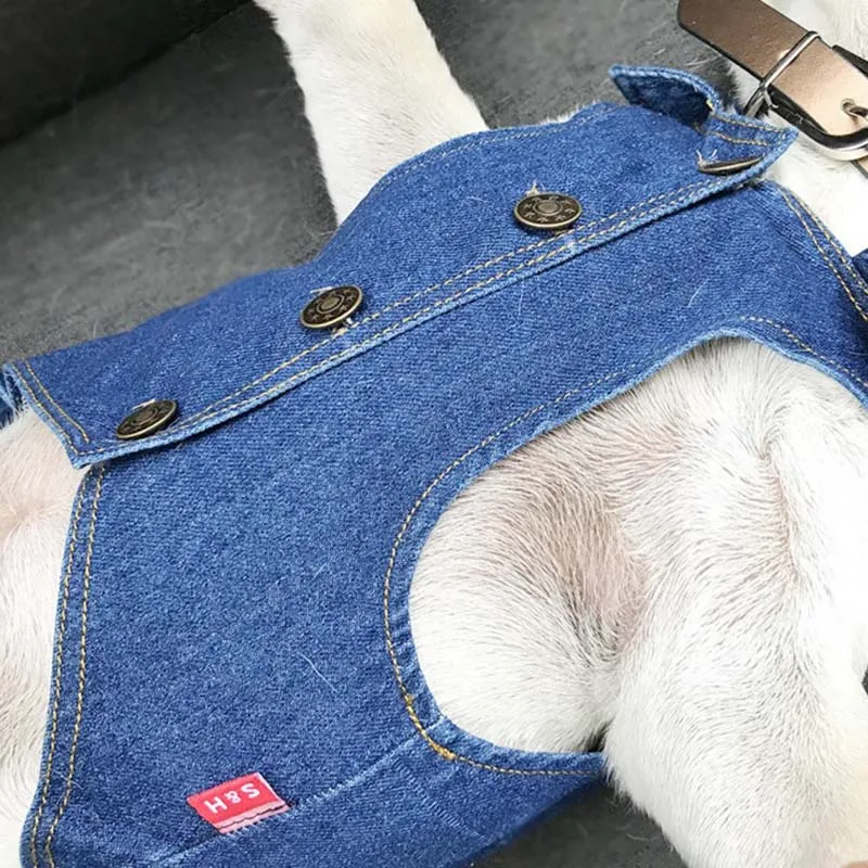 Весенне-осенний джинсовый жилет для собак и Одежда питомцев Тедди Keji Корейская