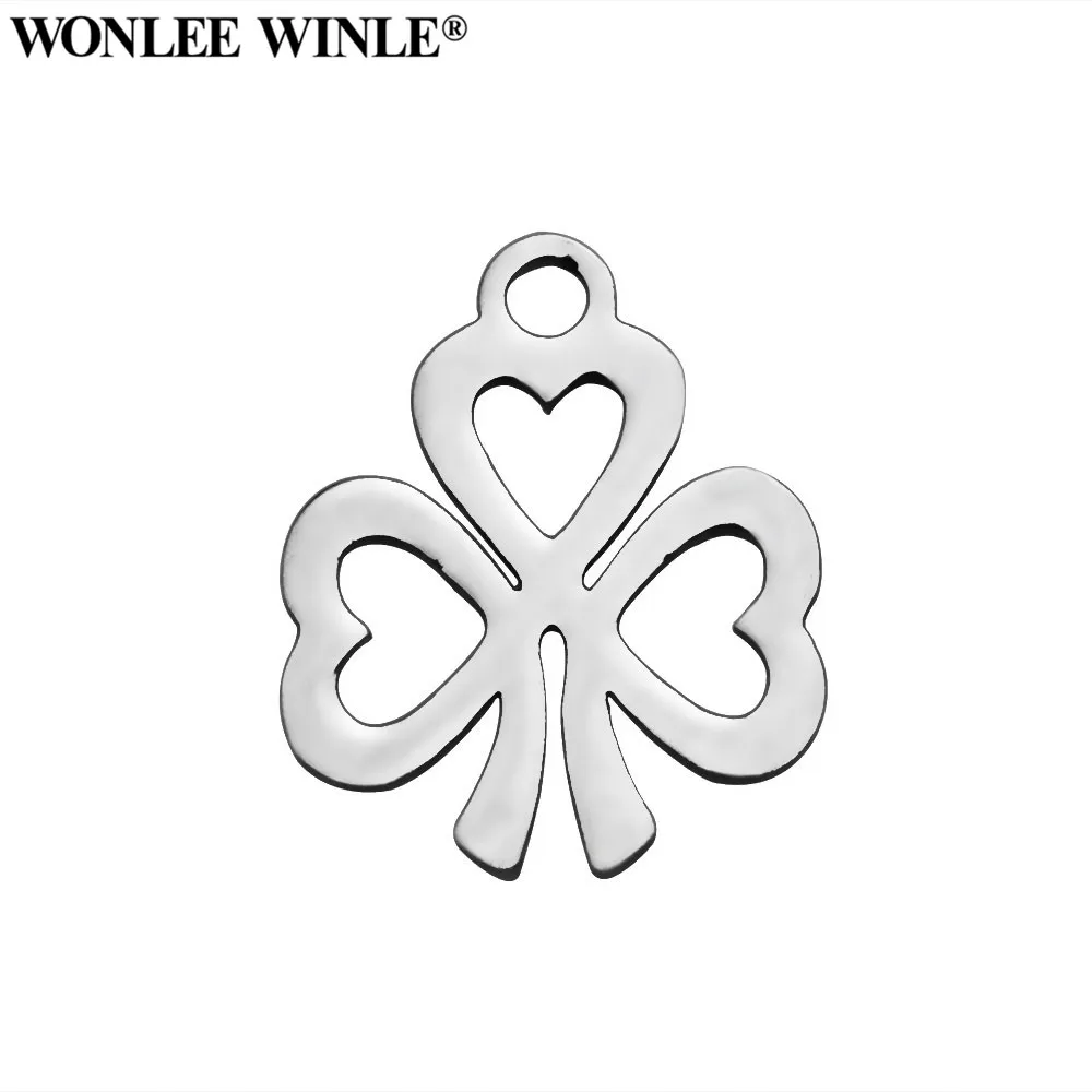 Wonlee Winle DIY 316 Нержавеющая сталь лазерной насечкой повезло четыре листа клевера