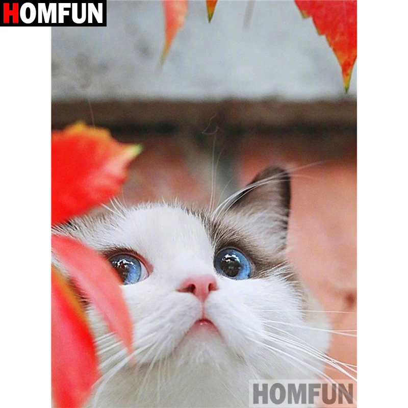 Алмазная 5d-картина HOMFUN Кот вышивка крестиком с полными квадратными/круглыми