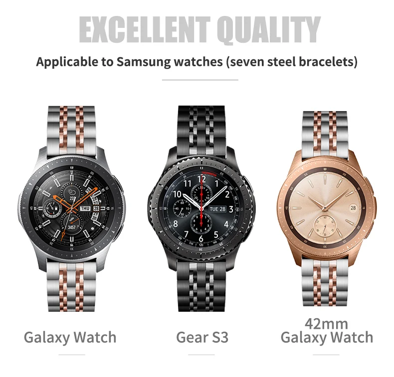 Ремешок для часов из нержавеющей стали 20mm/22 мм Для Samsung Galaxy(42/46) Gear S3 / S4 / S2 Frontier / Classic замена ремешок для часов быстрый выпуск