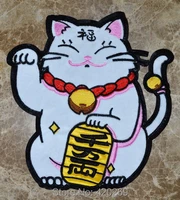 9 2 inch big cat welcome lucky fortune japan japanese iron on patches made of cloth guaranteed 100 quality appliques