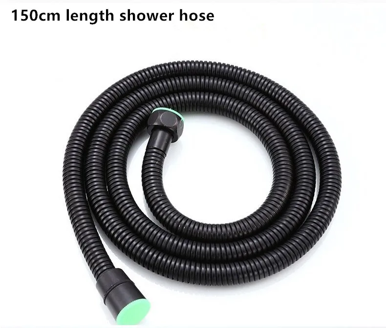 

Free shipping Black color ABS water-saving bathroom hand hold shower head set 3pcs with shower hose aluminium shower support