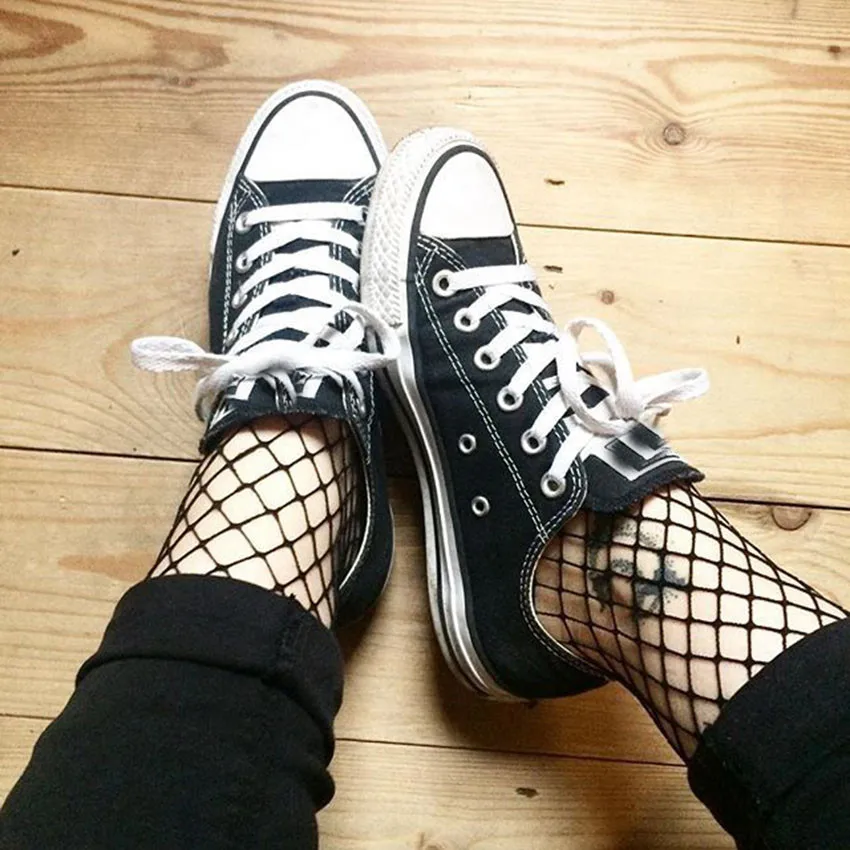 Женские однотонные сетчатые носки в сеточку сексуальные нейлоновые простые