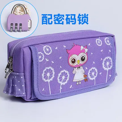 Simple cute carton High capacity pencil bag free shipping