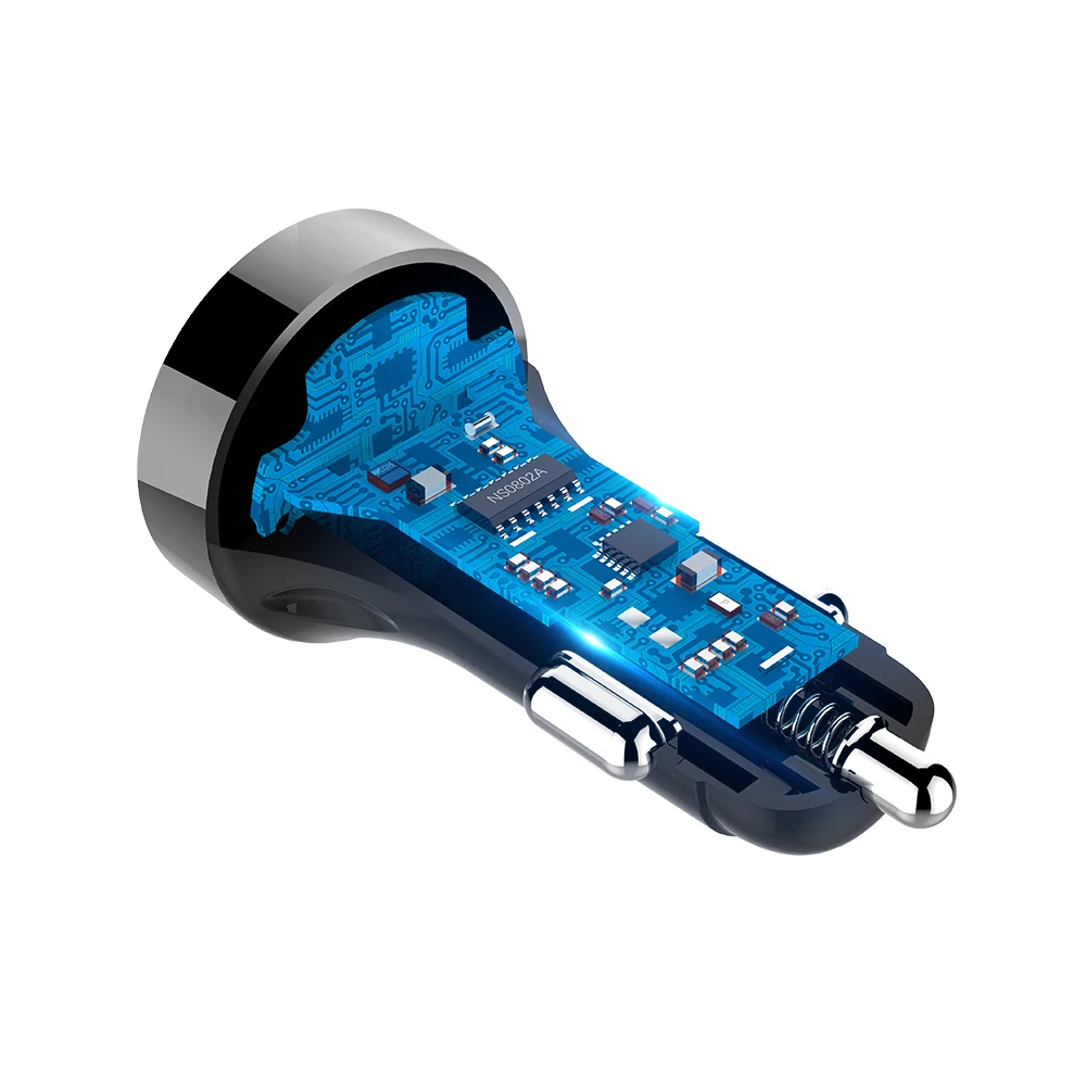 Новый C01 двойной Переходник USB для зарядки в машине 4.8A цифровой