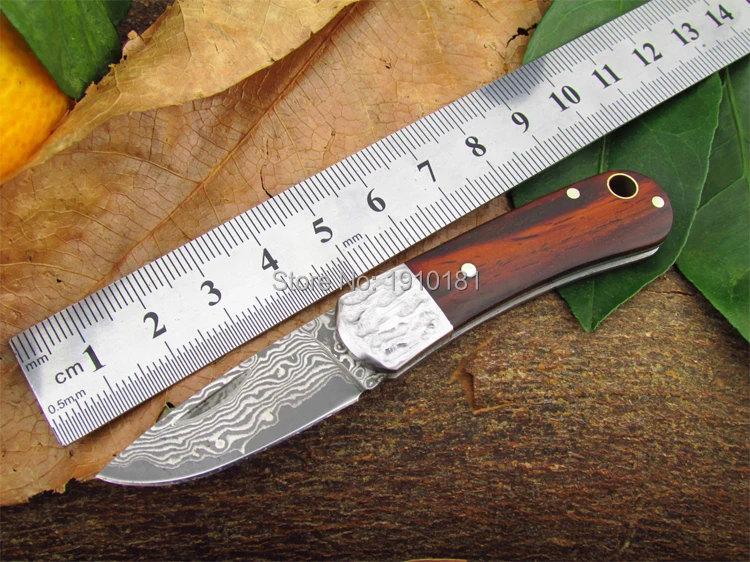 Складной мини-нож из дамасской стали ручной работы нож в подарок портативный