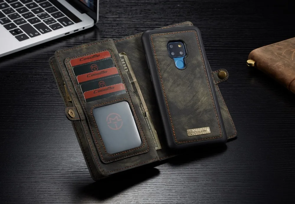 Для huawei mate 20 чехол-кошелек кожаный кошелек на молнии съемный магнитный чехол с откидной крышкой для кредитных карт чехол для huawei mate 20
