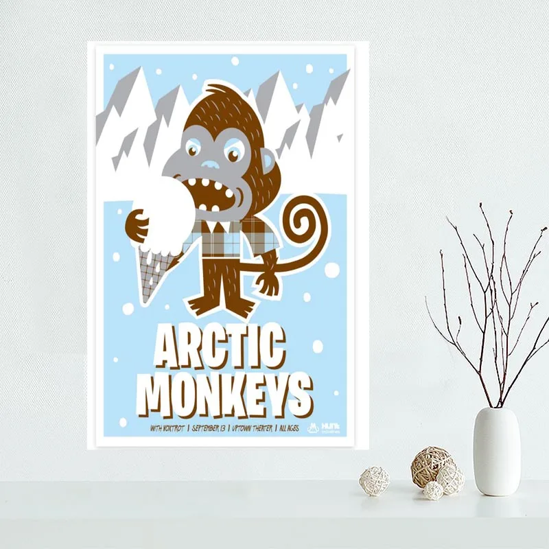 Классическая Картина на холсте с изображением арктических обезьян постер из