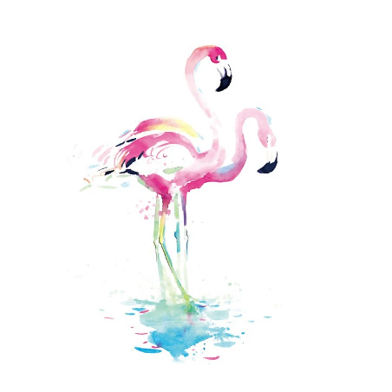 

Water Transfer Fake Tattoo Stickers Watercolor Pink Flamingos Waterproof Temporary Tatto Flash Tatoo For Woman Man Kids