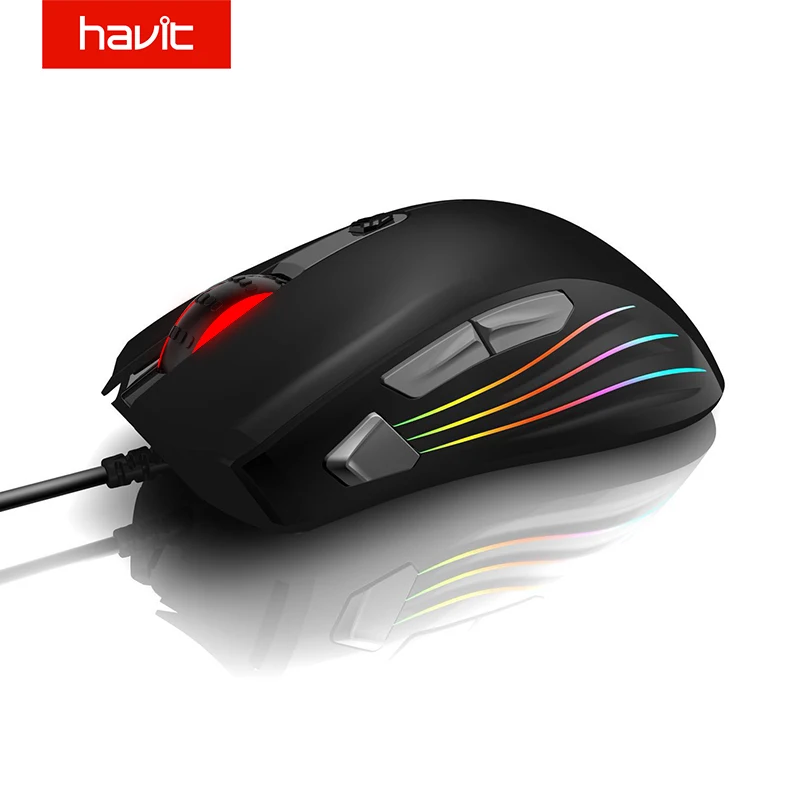 Говит игровая мышь 7200 dpi программируемая 7 кнопок RGB с подсветкой USB Проводная оптическая мышь геймер для ПК компьютер Ноутбук HV-MS762 - Цвет: 762