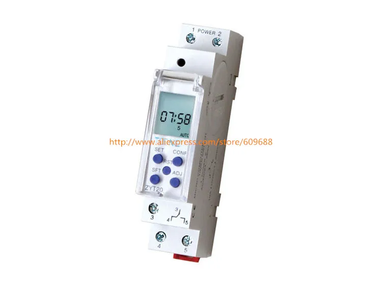 DIN-рейка, микро телефон, переключатель AC/DC 24-265V ZYT20, тонкий цифровой таймер 10A В переменного тока