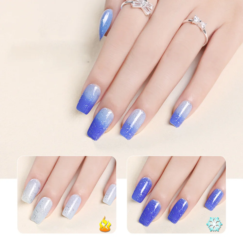 10 мл пайетки Термальность лак для ногтей Температура Цвет изменения УФ гель