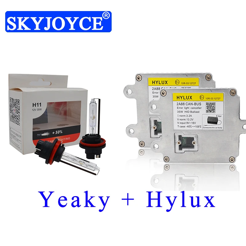 SKYJOYCE 35 Вт Yeaky Canbus HID XenonKit 4500K 5500K оригинальная H1 H7 H11 D2H лампа 12 В Hylux 2A88