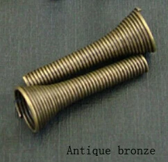 antique bronze 50 шт./лот, длина 26 мм, золотые/серебряные металлические Пружинные бусинки, заглушки-колпачки для самостоятельного изготовления ювелирных изделий F2019 - Цвет: antique bronze