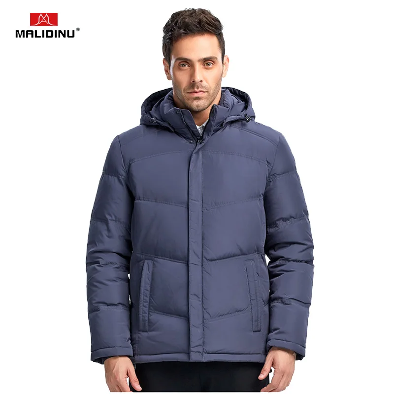 MALIDINU 2022 New Men Down Jacket Winter Jacket Brand Warm Down Coat Mens Down Jackets Detachable Hood Down Parka Russian Style