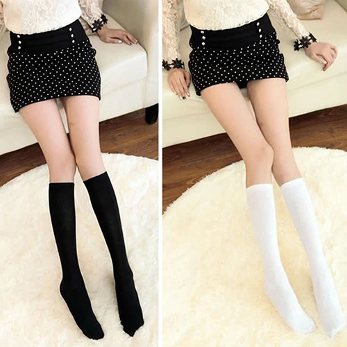 Модные женские мягкие однотонные носки ниже колена Школьные носки|boot socks|boots knee