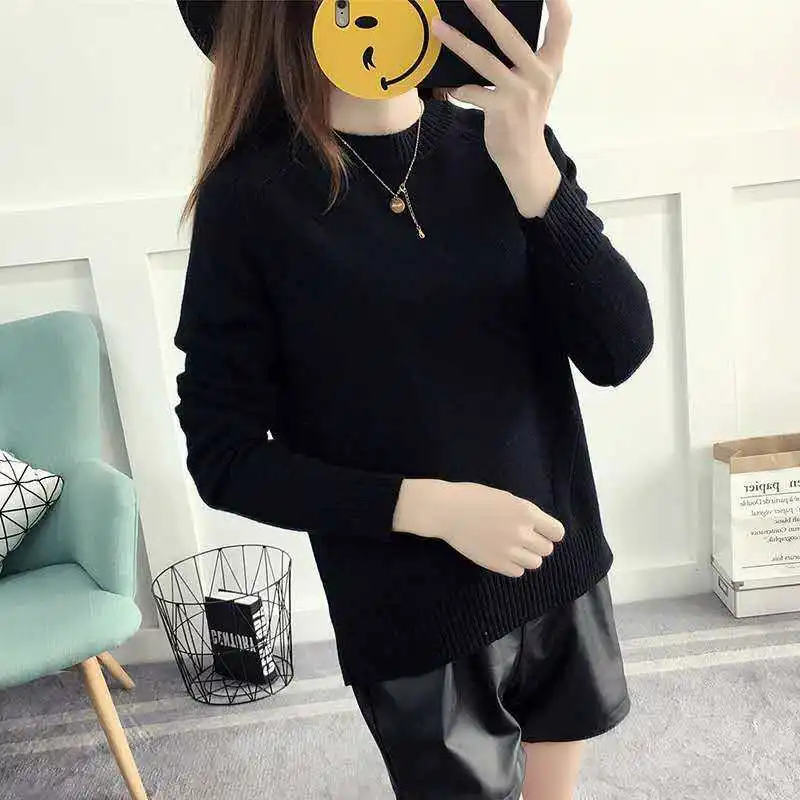 Women Basic Knitted O Neck Sweater Female Solid Pullovers Warm 2018 New Arrival Spring Autumn Winter Long Sleeve | Женская одежда