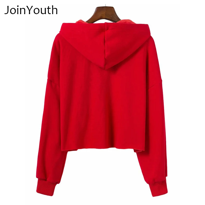 JoinYouth женские свободные толстовки с буквенным принтом повседневный толстый