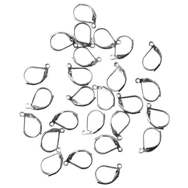 20 шт рычаг назад серьги находки зажим для уха серебро|earring findings|lever back earring findingsback