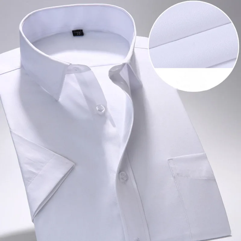 2017 летние мужские хлопковые рубашки с коротким рукавом однотонные белые Рубашки