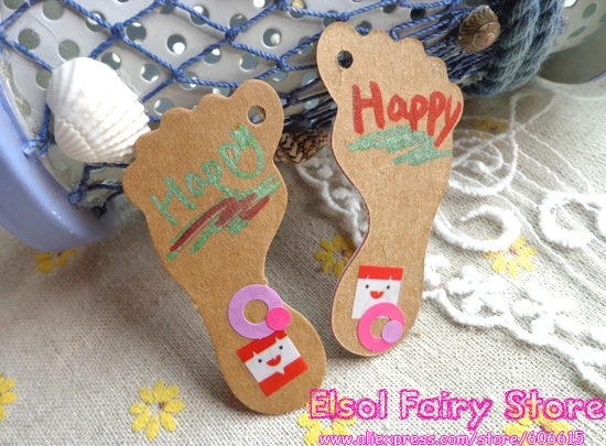 500 шт. Творческий след Крафт Бланк вечерние Бумага карты бирка тег подарок для