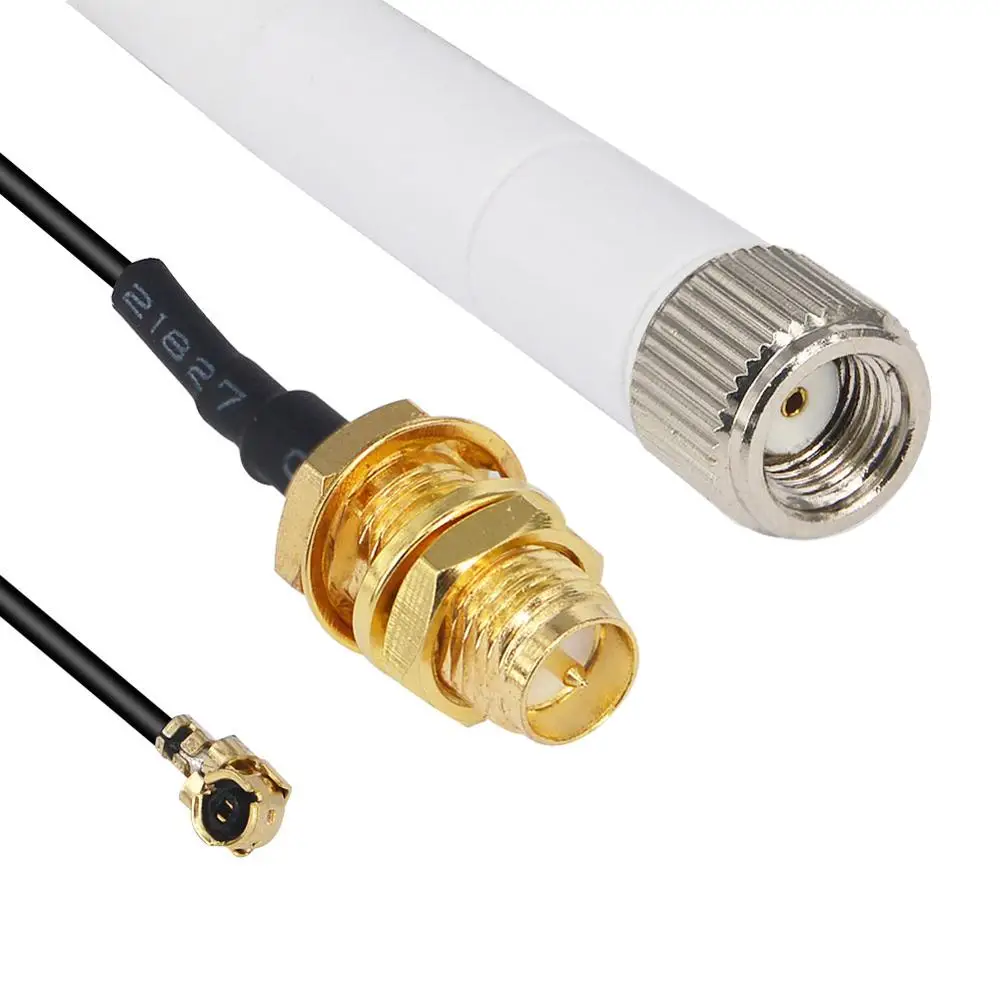 

2pcs/lot 2.4GHz WIFI Antenna 2-3dbi Aerial RP SMA male Omni for Wireless Router Rubber + IPX to RP-SMA Female Pigtail Cable