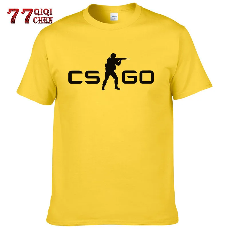 Летняя дышащая футболка из 100% хлопка для мужчин CS GO Gamers Топы с коротким рукавом