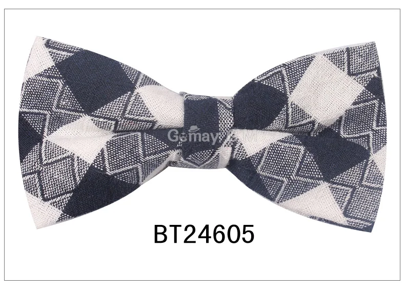 BT24605 Новые клетчатые галстуки-бабочки для детей, галстуки для малышей, регулируемый смокинг для мальчиков и девочек, вечерние галстуки-бабочки, повседневные хлопковые галстуки-бабочки - Цвет: BT24605