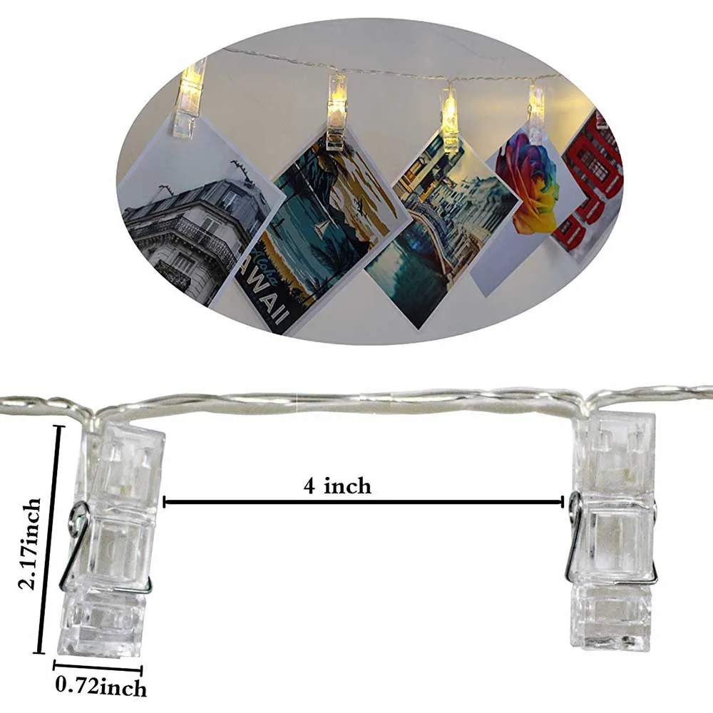 LED Card Photo Clip Lights String Battery Operated 10LED / 20LED | Лампы и освещение