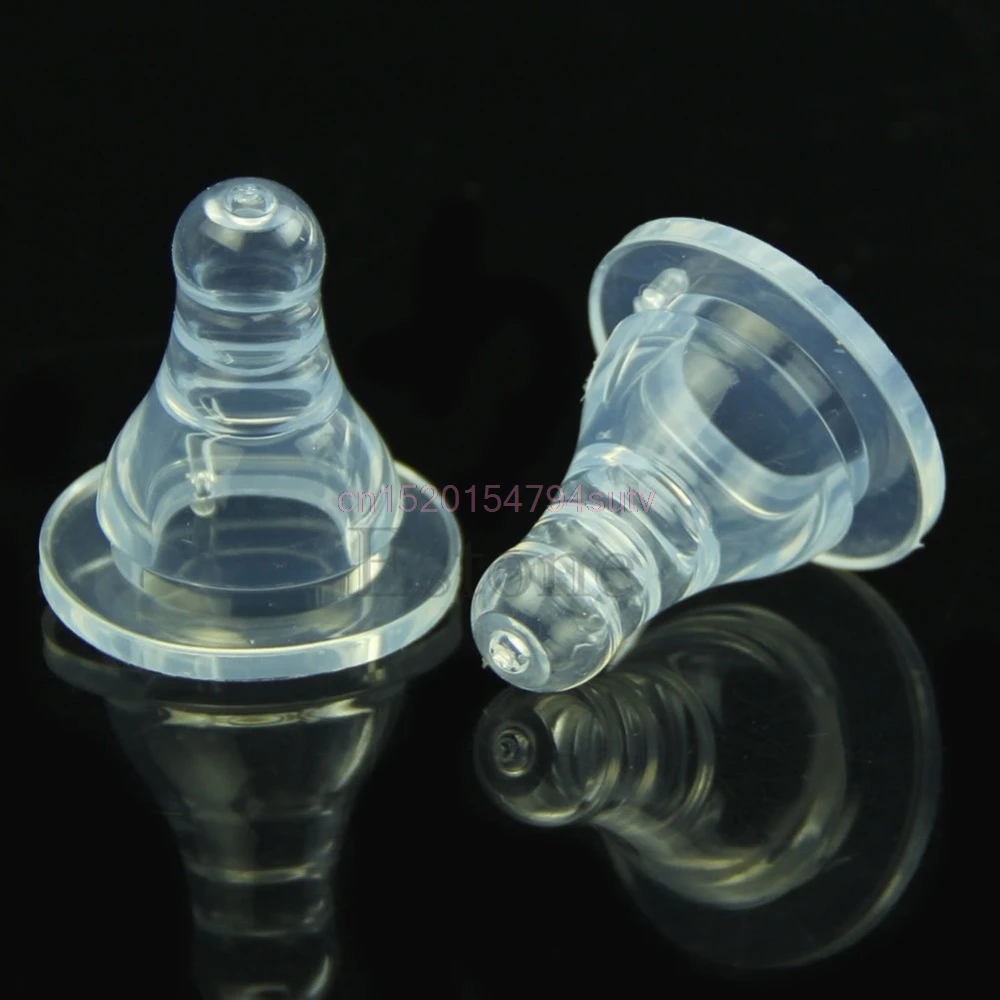 

Baby Nipples Cross Hole Natural Flow Silicone Standard Neck Soft Teats #h055#