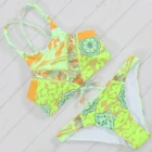 Бикини женское с высоким воротом, пикантный купальный костюм на бретелях, пляжная одежда, купальный костюм для женщин, укороченный купальник, комплект бикини с подушечками, 2017