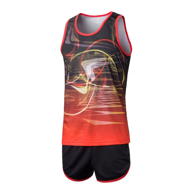 Maillot football, мужские футбольные майки, набор, Молодежный марафон, одежда, жилет+ шорты, 2 предмета, одежда для поля, набор для бега - Цвет: Men Black set