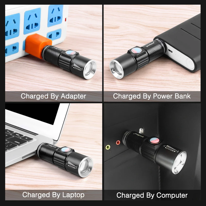 Светодиодный USB фонарик Goodland перезаряжаемый светодиодный Q5 высокой мощности