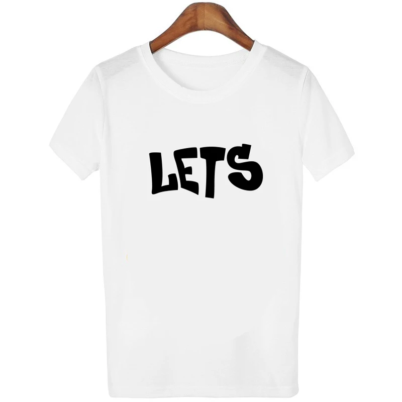 2018 Новый Для женщин футболка с буквенным принтом простая модная короткими