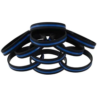 200pcs custom silicone wristband police officers patrol awareness wristband support thin blue line silicone bracelets value pack