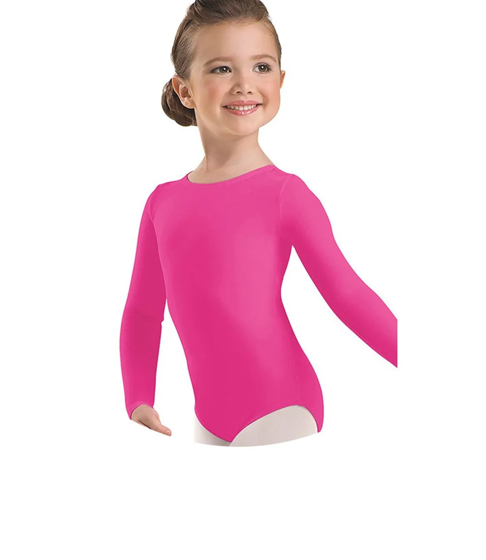 

ICOSTUMES Toddler Long Sleeve Gymnastics Leotards for Girls Lycra Spandex Zipper Leotard Bodysuit Ballet Dance Costumes for Kids