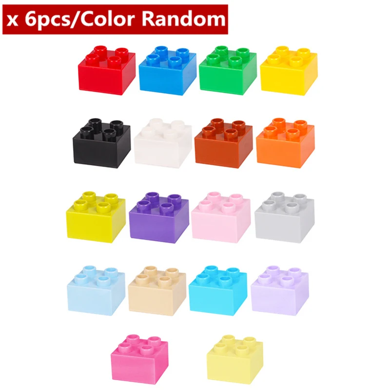 Diy-R501-19x6pcs Diy 6 шт./лот, кирпичи Duploe, строительные блоки больших частиц, аксессуары, обучающие игрушки для детей - Цвет: Diy-R501-19x6pcs