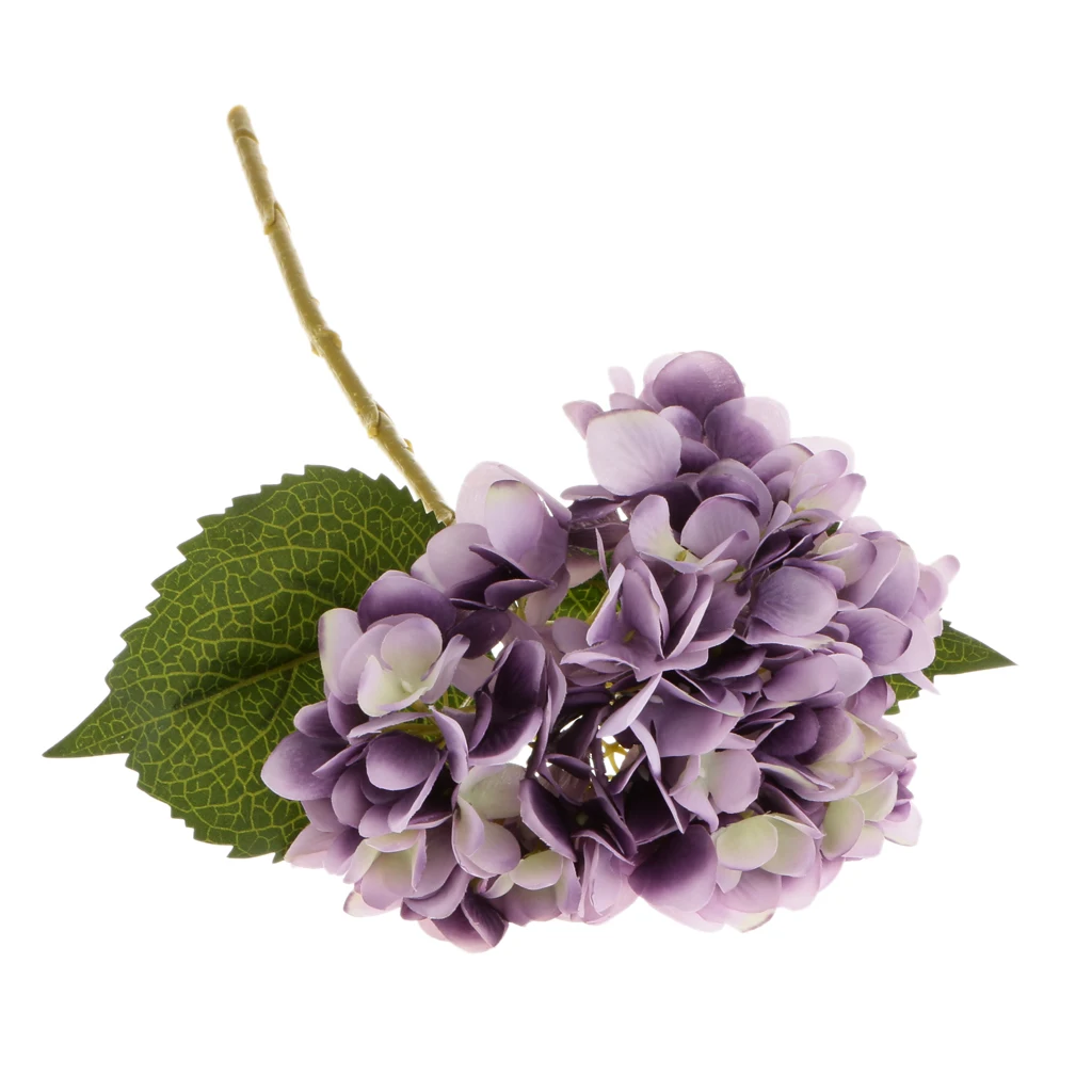 

Искусственный Гортензия Роза Пион из шёлка, цветок комнаты сада офиса Декор фиолетовый