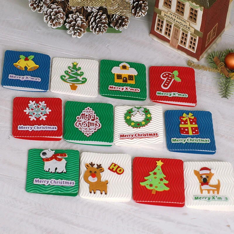 

3pcs cute mini christmas animal kids gift message card handmade christmas cards