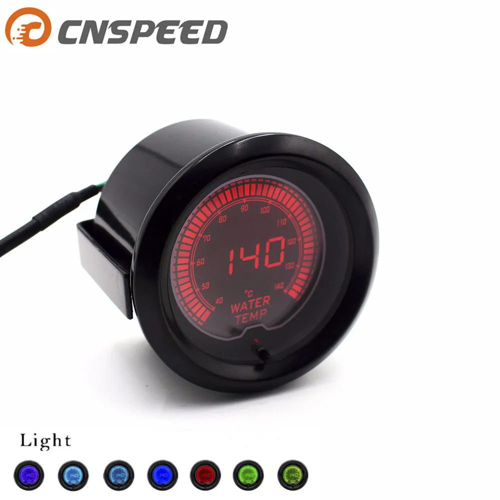 Датчик температуры воды CNSPEED 2 дюйма 52 мм 40 140 градусов Цельсия 7 цветов ЖК