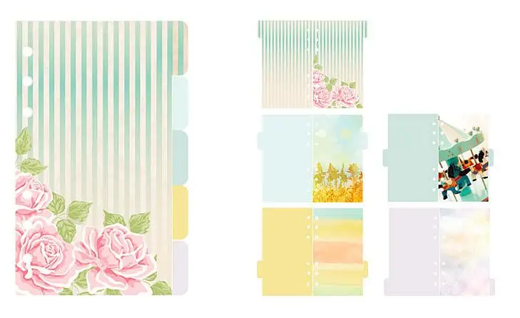 A5 paper dividers A5 A6 планировщик сепаратор, отверстия кольца приборной панели планировщик бумаги перегородки PP материал - Цвет: A5 paper dividers