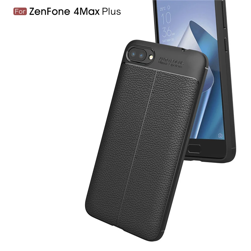 Силиконовый чехол с текстурой личи для Asus Zenfone 4 Max plus zc554kl (5 5 дюйма) кожаный из ТПУ
