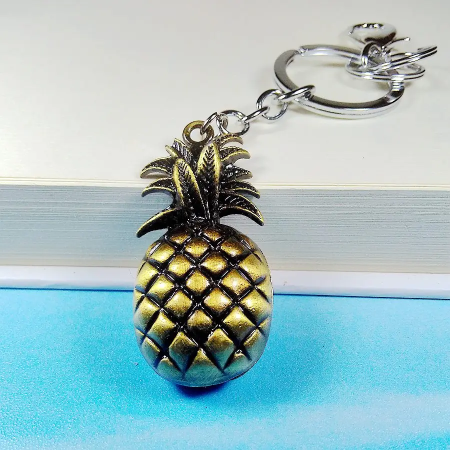 5 шт. Новинка 2017 милый уникального металла ананас кольцо брелок Брелок креативные