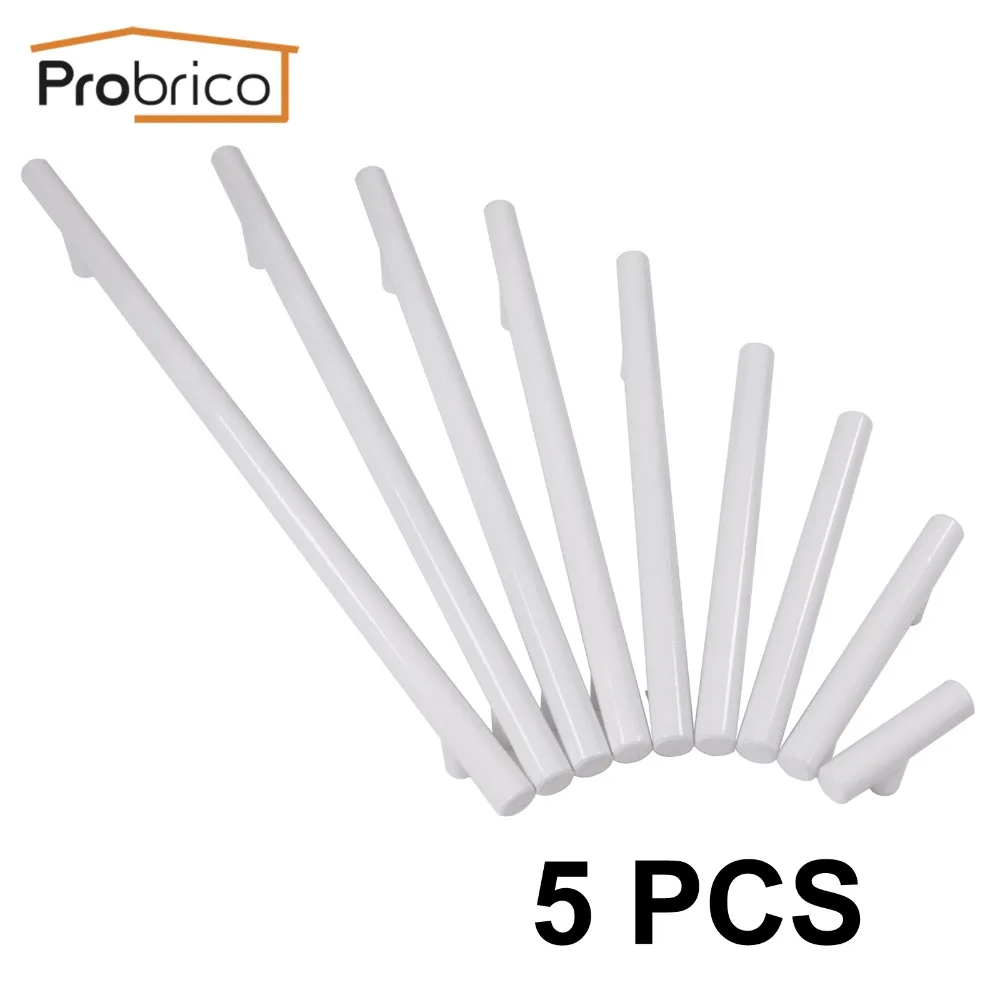 Probrico 5 шт. белые ручки для кухонного шкафа дверные мебельная фурнитура ящиков