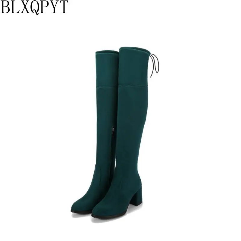 Женские ботфорты на высоком каблуке BLXQPYT зимние сапоги выше колена вечерние