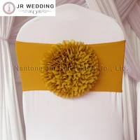 100pcs free shipping goldroyal bulered big sunflower spandex chair bandbow for wedding
