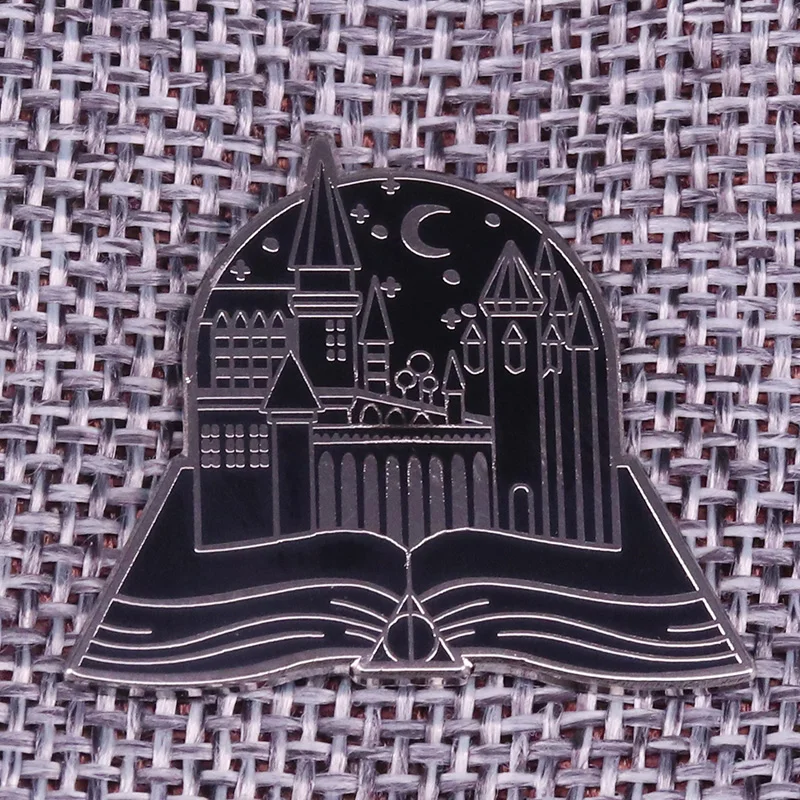 Волшебный дом отворот булавка книга брошь, эмалированный штифт