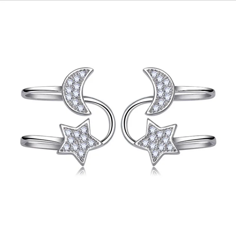 Серьги каффы KOFSAC женские из серебра 925 пробы очаровательные украшения для ушей